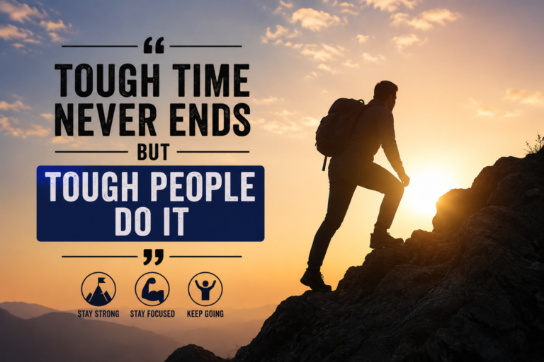 TOUGH TIME NEVER ENDS BUT TOUGH DO IT